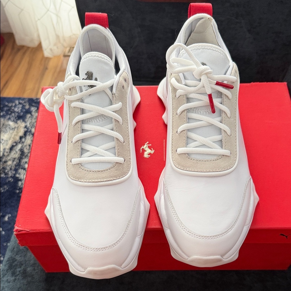 Ferrari Nitefox Puma White and Red Sneakers